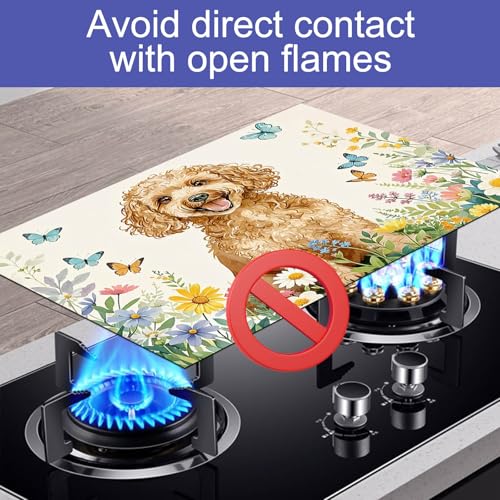 Image of HOMETITUTE Spring Stove Top Cover 28x20 Dog Heat Resistant Protector Mat