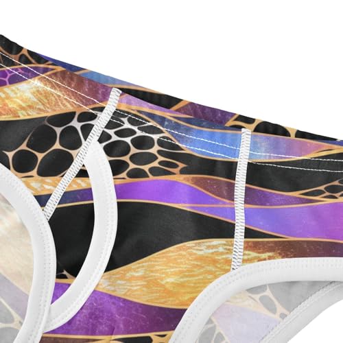 KLL Snake Skin Black Metallic Elegant Texture Baby Boys Comfort Boxer Briefs Breathable Children Undies4