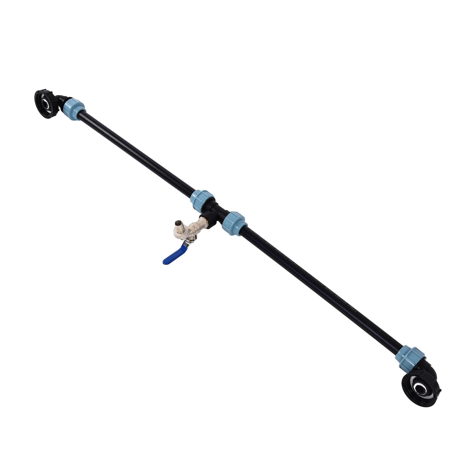 Fafeicy Adaptador de Codo IBC, 60 mm, con Conectores y Mangueras para Tanques en Serie