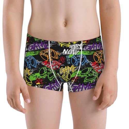 Boys' Cotton Boxer Brief Soft Underwear-Game Joysticks