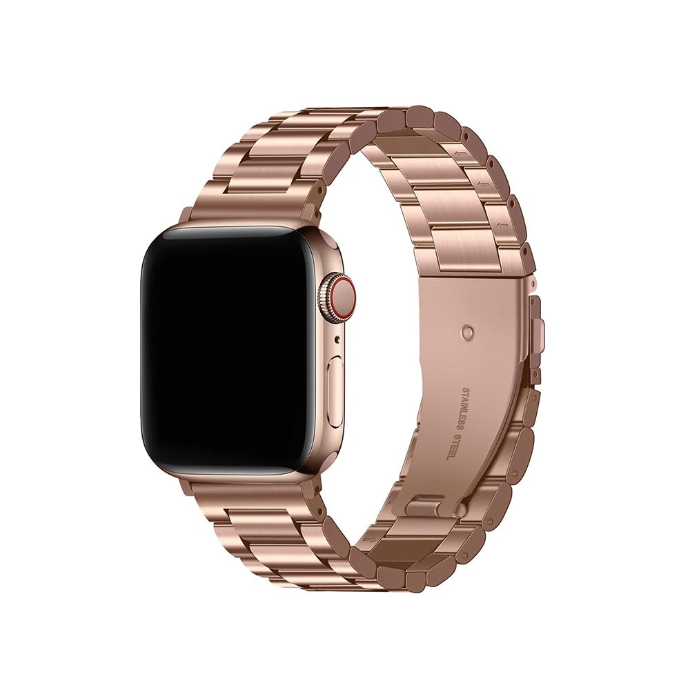 Gadgets Theka Stainless Steel Metal Chain Thick Watch Band (42mm to 49mm), With Deployment Clasp, Compatible with Apple Watch Series 9 | 8 | 7 | 6 | 5 | 4 | 3 | 2 | 1 | SE (Rose Gold) (B0D1KL1JBQ) Amazon Price History, Amazon Price Tracker