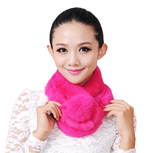 URSFUR Warm Women's Rex Rabbit Scarves Scarf Multicolor