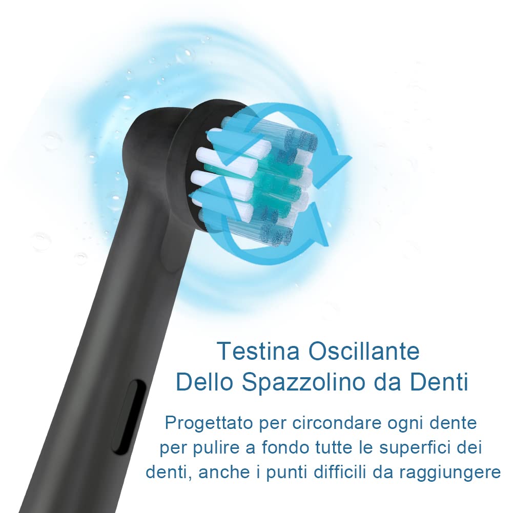 Testine Spazzolino Elettrico Compatibile Con OralB Spazzolini Elettrici Ricaricabile – Testine di Ricambio Adatto Cross Action, Vitality, Sensitive, Professional Care, ecc, di HSYTEK