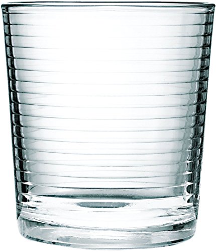 Circleware Hoop Heavy Base Whiskey Glass, Set of 4, Kitchen Entertainment Drinking Glassware for Water, Juice, Beer and Bar Liquor Dining Decor Beverage Cups Gifts, 4 Count (Pack of 1), 4pc DOF