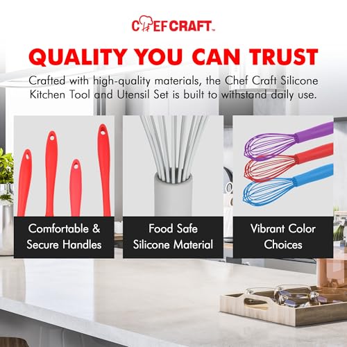 Image of Chef Craft Premium Silicone Wire Cooking Whisk, 10.5 inch, Gray