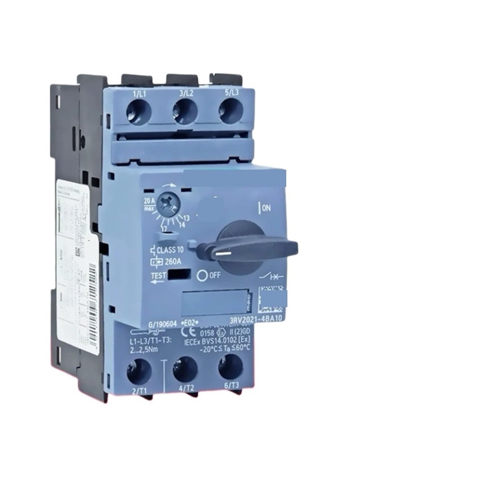 Disjoncteur de protection moteur 3RV2021-1KA10 triphasé pour installations électriques
