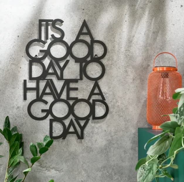 Indoor Outdoor Good Day Wall Art, Metal Art Ornament Wall Hanging for Garden Outdoor Home Bedroom Office