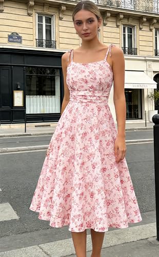Image of Belle Poque Women's Spaghetti Strap Midi Vintage Tea Party Dress | Belle Poque Women's Spaghetti Strap Midi Vintage Tea Party Dress,A-line,Cocktail Dress,Graduation Homecoming Dress