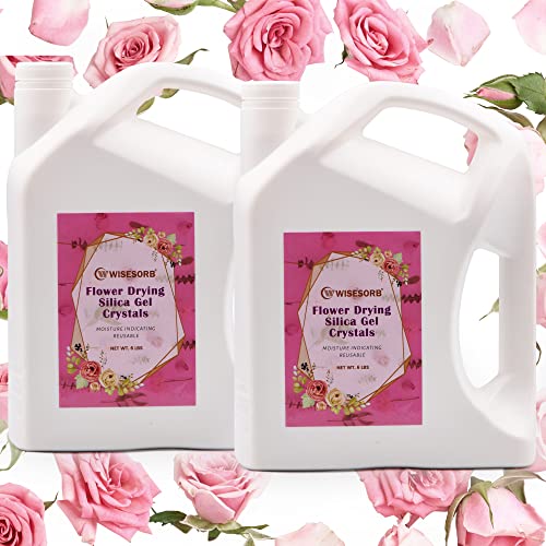 Wisesorb (Net 12 Lbs) Silica Gel Flower Drying, Silica Gel Flower Drying Crystals, Color Indicating Flower Drying Silica, 2 Pack Of 6 Lbs Reusable Silica Gel For Drying Flowers #TOP23