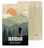 Mandan North Dakota 2' x 3' Wooden Fridge Magnet Hiking Design Camping Souvenir 4 Pack