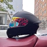 Motorrad-Reithelm, Motorradkombination for Herren Und Damen, Ganzjahres-Universalhelm Mit Vollständiger Abdeckung ( Color : #10 , Size : L(56-57CM) )
