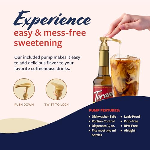 Image of Torani Coffee Syrup, Classic Caramel Flavored Syrup for Drinks, Pump Included, 25.4 Fl Oz