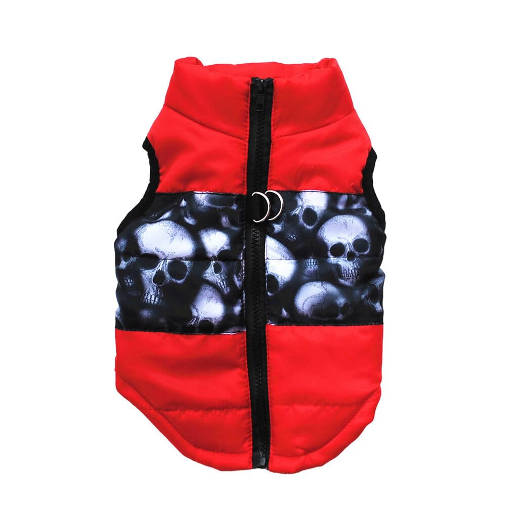 siduytin Stay Comfortable And Warm Suitable Size Winter Pet Clothes Polyester Small Dog And Cat Padded Winter Clothing Dog Coat, Red, L