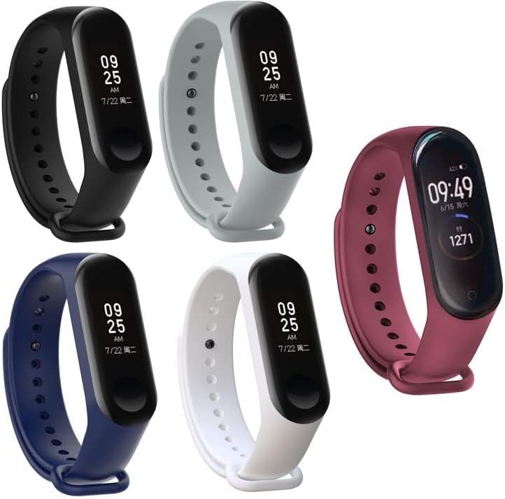 INEFABLE Mi Band 3 and 4 Straps Original for Mi Band M3 and M4 Wristband Strap Soft Silicone Adjustable Band Strap