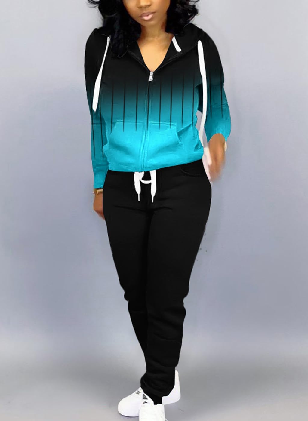 Mrskoala Two Piece Outfits for Women Tracksuit Sweat Suits Workout Jogging Sets Loungewear with Pocket - Image 4