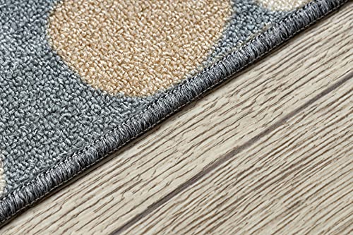 Alfombra de Pasillo de 120 x 230 cm Gris Moderna Lavable Flor 6