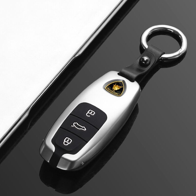 ランボルギーニ・ウルス用キーフォブ交換シェル、360度完全保護、アウトドア旅行に最適な丈夫なデザイン,E Silver [並行輸入品