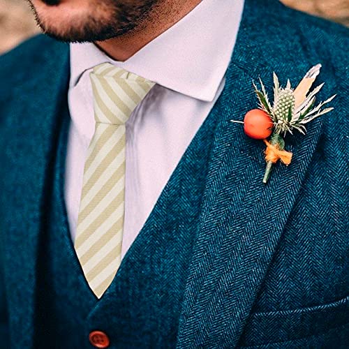 Image of Mantieqingway Mens Skinny Ties,2.56 inch Cotton Neckties Striped Plaid Ties for Groom Groomsmen Wedding Party Christmas