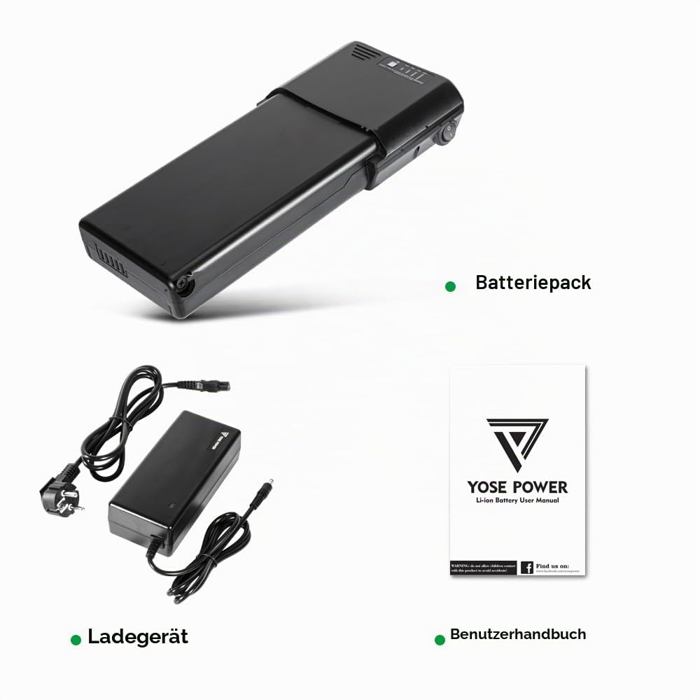 YOSE POWER Ebike Akku für Ansmann 36V 10.4Ah/14Ah Pedelec Batterie Ersatzaakku für Ansmann Kalkhoff MiFa BBF Bergsieger Zündapp