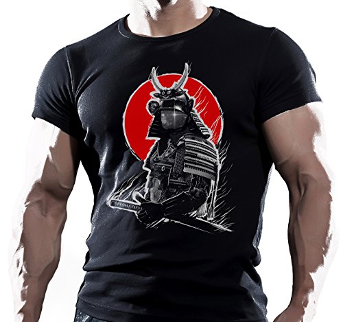 Dark Samurai Mens Gym Bodybuilding T-Shirt MMA Workout Clothing Training TOP UFC Black