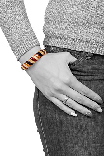 Amberage Natural Baltic Amber Stretch Bracelet For Women - Hand Made From Polished/Certified Baltic Amber Beads(Multi) #TOP2