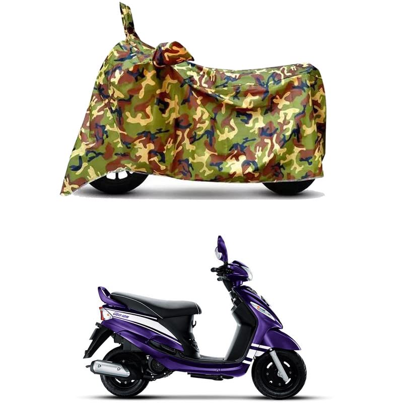 Image of Waterproof 100% PVC Coated Full Bike Scooty Two Wheeler Body Cover Compatible for Mahindra Rodeo UZ /UV-Rays /Heat Protection /Birds Dropping /Scratchproof /Dust Proof [6X6 Jungle Print]