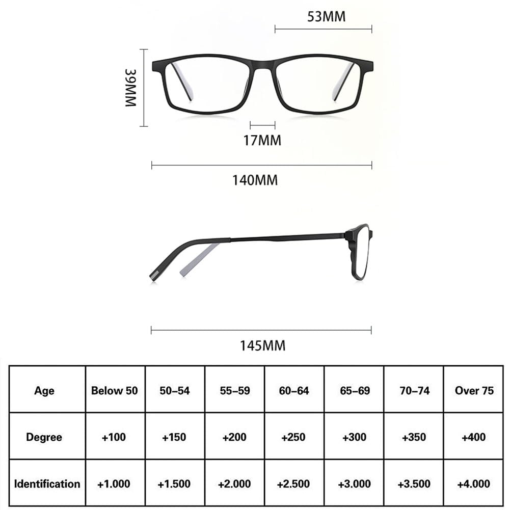 JIETIAN Ultra-Light TR90 Anti-Blaulicht-HD-Lesebrille Männer, frau1.60 Ultra-dünne Gläser/Anti-Ermüdungsbrille,01,+2.5