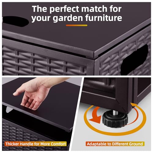 Outdoor Propane Tank Cover - 20 lbs Tank Side Table with Storage, Dual Function for Gas Fire Pit, Grill, Griddle & Stoves