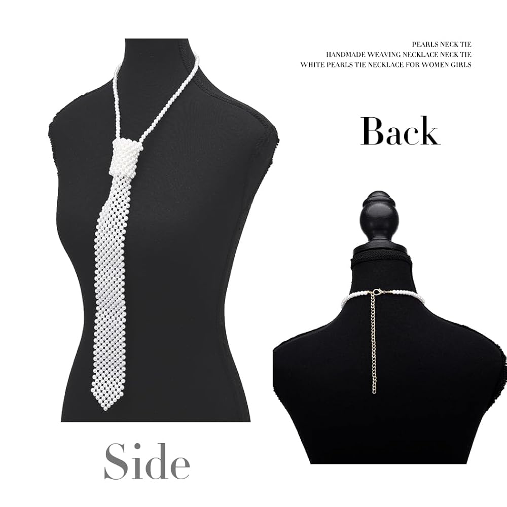 ●TATIANA● Pearl Tie Two Way NecklaceNZ1123 5004947378 Amazon.com: Bmirth Pearl Neck Tie White Pearls Tie Necklace