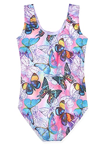HOZIY Gymnastics Leotards for Girls Toddlers Kids Sleeveless Tumbling Outfits for Dance Print