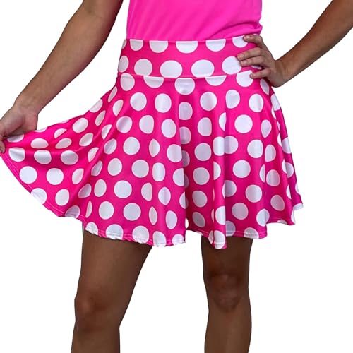 Pink & White Polka Dot Minnie Skater Skirt - Made in USA2