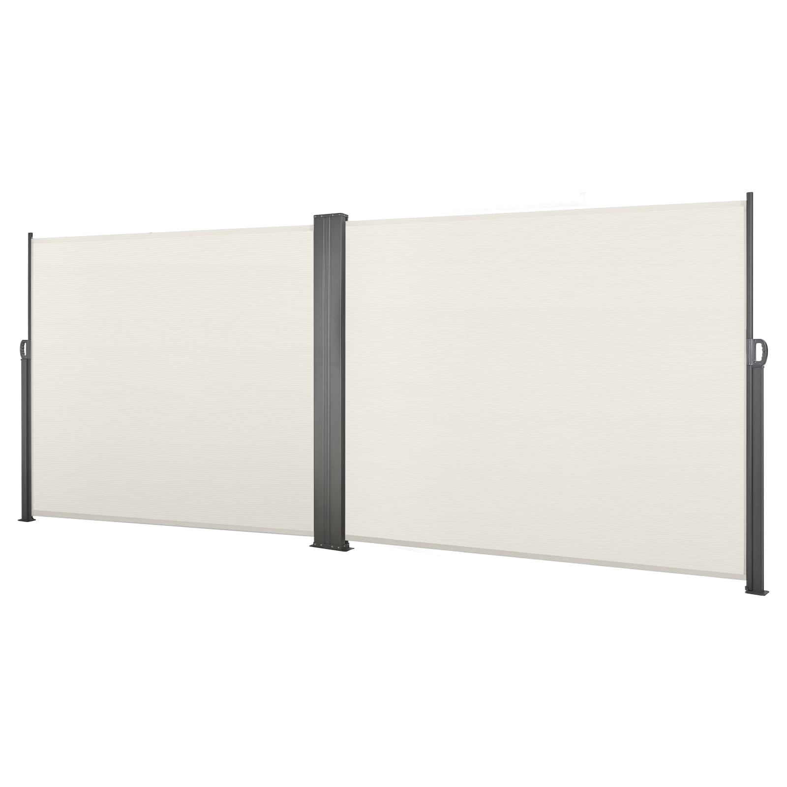VEVOR Wysuwany namiot boczny 180 x 600 cm na zewnątrz, rolkowy parawan z tkaniną poliestrową, wodoodporna osłona przeciwsłoneczna do prywatności, kolor beżowy, do ogrodu, balkonu, basenu, tarasu