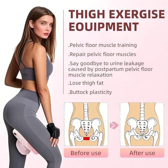 Thigh Trainer Thigh Hip Trainer Kegel Exerciser 36 LB, Leg and Inner Thigh Strength Exercise Equipment, Hip Shaper Trainer Machine£¬Pink