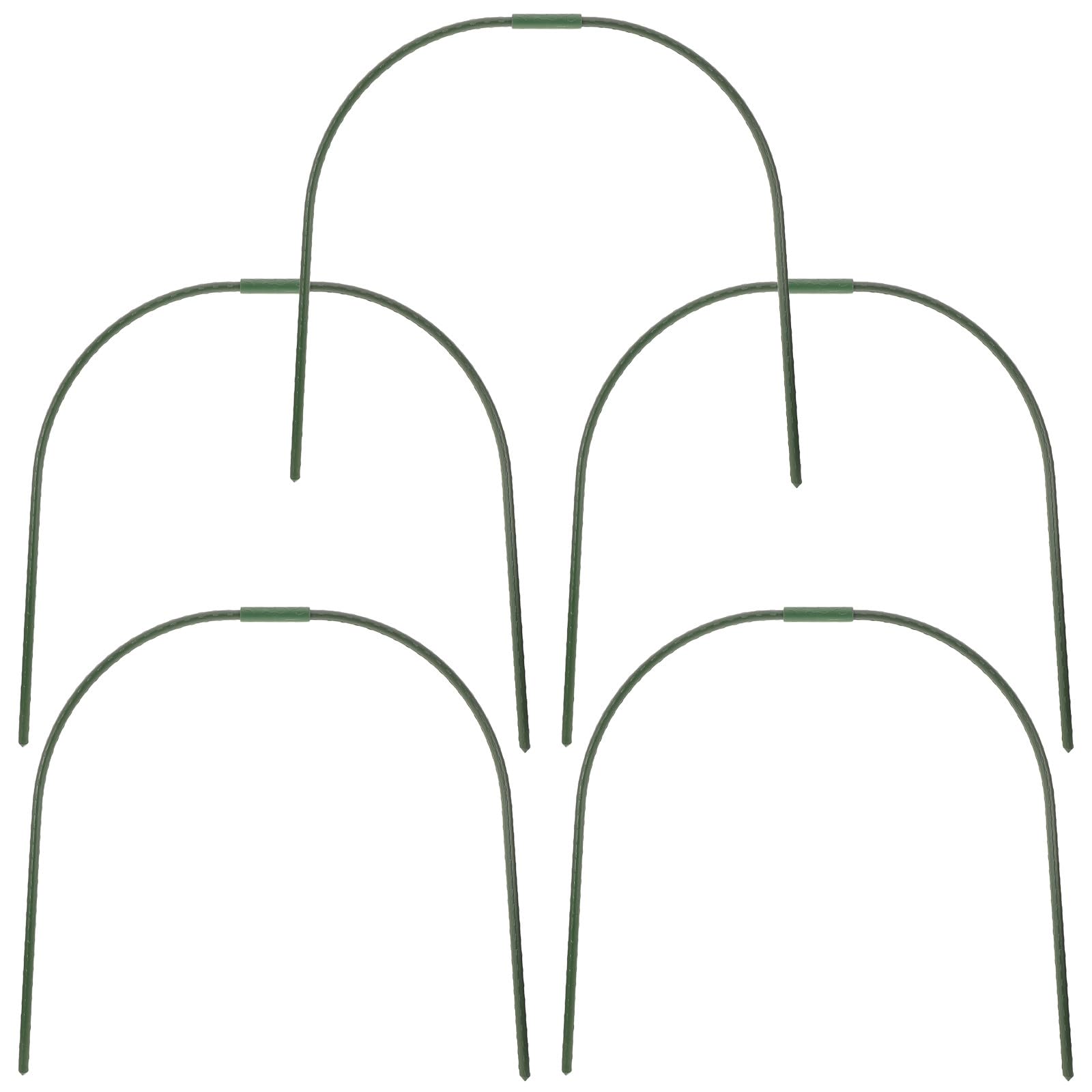 Cadre de Tunnel à Poules Pliable Vert, Lot de 5 pour Jardin