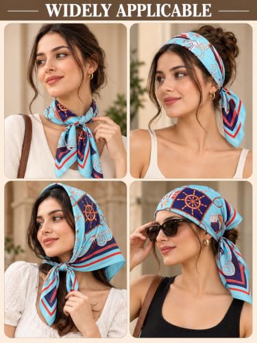 Image of Ravaiyaa - Attitude is everything Women Printed Silk Bandana 21 x 21 Inch Square Headband & Hair Wrap, Soft & Versatile | Fashion Neck Wrap