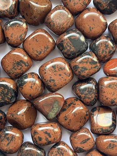 Image of Tumbled Stones, Natural Crystal Healing Stones, Home Office Decor, Aquarium Decorative Pebbles, Vase Fillers (Mahogany Obsidian, 50)