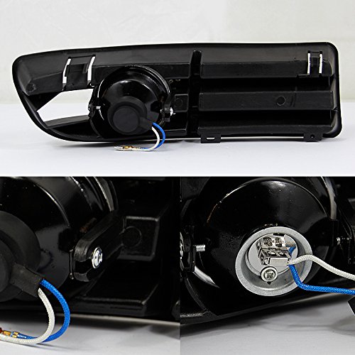 AKKON - For VW Jetta Sedan Smoke Driving Fog Lights Driver/Passenger Lamps with Switch/Bulbs/Bezel