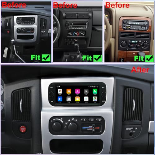 for Chrysler Dodge Jeep Radio Upgrade 2002 2003 2004 2005 2006,Android Stereo Replacement,6.8inch 4-core CPU,Carplay and Android Auto,Free Camera by TOPDISPLAY - Image 2
