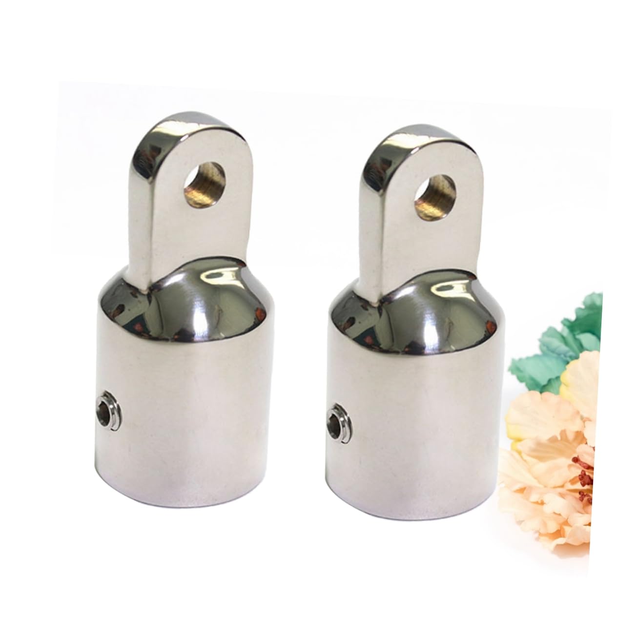 Mikinona Accessoires de Bimini Finition Miroir en Acier Inoxydable 316 Argenté 2 Pièces 25mm et Trous de Boulon 1/4 pour Bateaux et Canoës en Milieu Marin