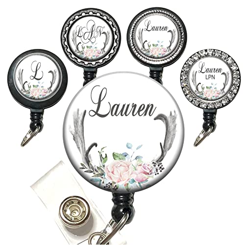 Universal Stethoscope Id Tag - Pink Flowers Deer Antlers Personalized Identification Tag Name Label - Gift For Nurses, Doctors, Veterinarians, Med Students #TOP4