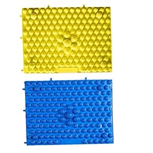 Voetverzorging, 2 stks 29x39cm Antislip Voet Massage Mat Acupressure Reflexologie Walking Teen Plate Yoga Pad (geelblauw…