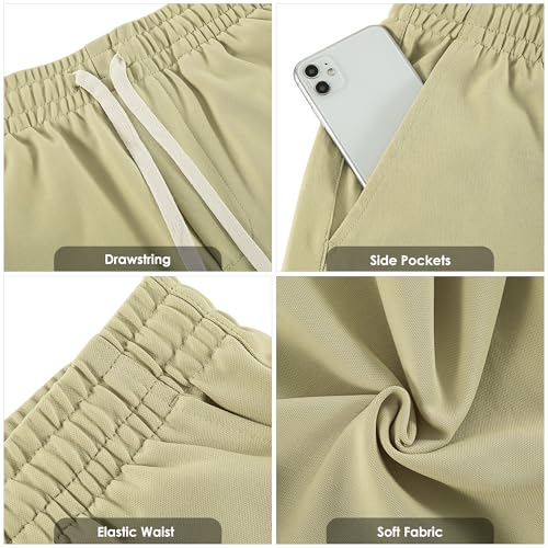 Men's Casual Shorts Elastic Waist Drawstring Lightweight Outdoor Summer Beach Shorts with Pockets Hiking Shorts - Image 5