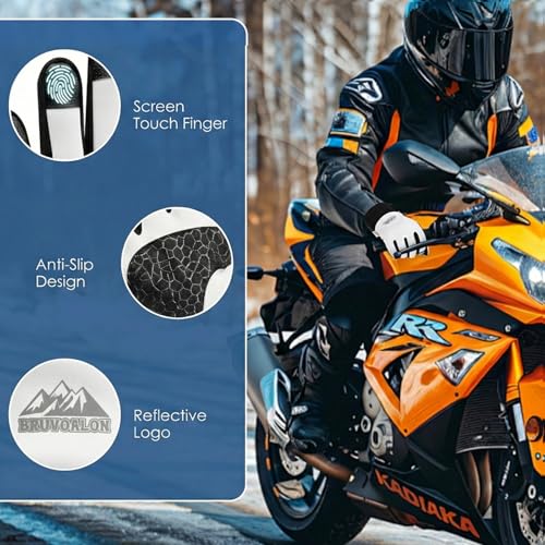 Image of Bruvoalon Winter Gloves for Women & Men, 3M Thermal Insulation, Lycra Fabric, Touchscreen, Anti-Slip