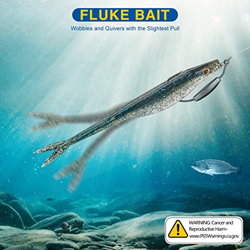 Qualyqualy 25Pcs Spilt Tail Soft Plastic Fishing Lures Swimibaits For Bass Fishing, Jerkbaits Swim Baits For Trout Pike, 5In #TOP2