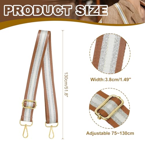 Image of PATIKIL Purse Strap, Wide Shoulder Strap Adjustable Crossbody Bag Straps Universal Replacement Shoulder Bag Belt for Women's Handbags Canvas Guitar Bag Backpack, Brown