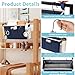 Loghot Bedside Caddy/Bedside Storage Bag Hanging Organizer for Bunk and Hospital Beds,Dorm Rooms Bed Rails,Can be Placed Glasses,Books,Mobile Phones,Keys (Navy Blue)