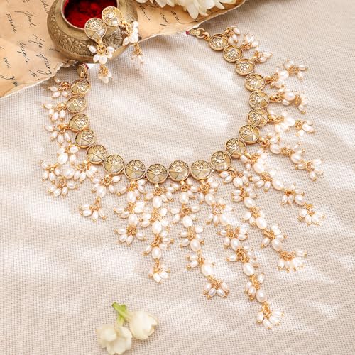 Image of Rubans Pearl Beaded Necklace Set Jewellery Gift for Women & Girls