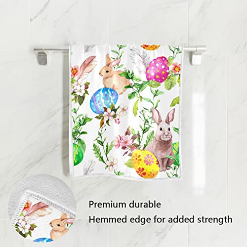 Senya Easter Hand Towels, Easter Bunny Eggs In Grass Flowers Highly Absorbent Hand Towels For Bathroom #TOP1