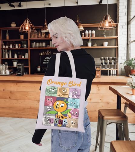 Bolso tote naranja G2TUP con diseño de pájaro miniatura 2