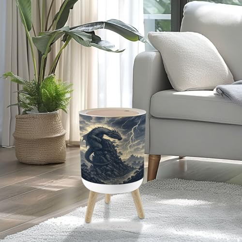 Caneca de basura pequeña con tapa 7L de plástico miniatura 2